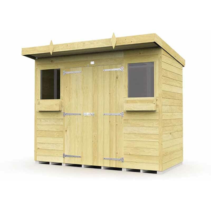 8 x 4 Feet Pent Summer Shed - Wood - L118 x W243 x H201 cm