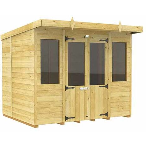 8ft x 5ft Pent Summer House - Wood - L147 x W243 x H201 cm