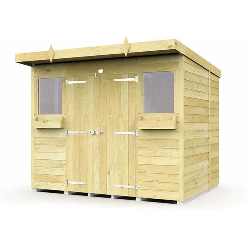 8 x 6 Feet Pent Summer Shed - Wood - L178 x W243 x H201 cm