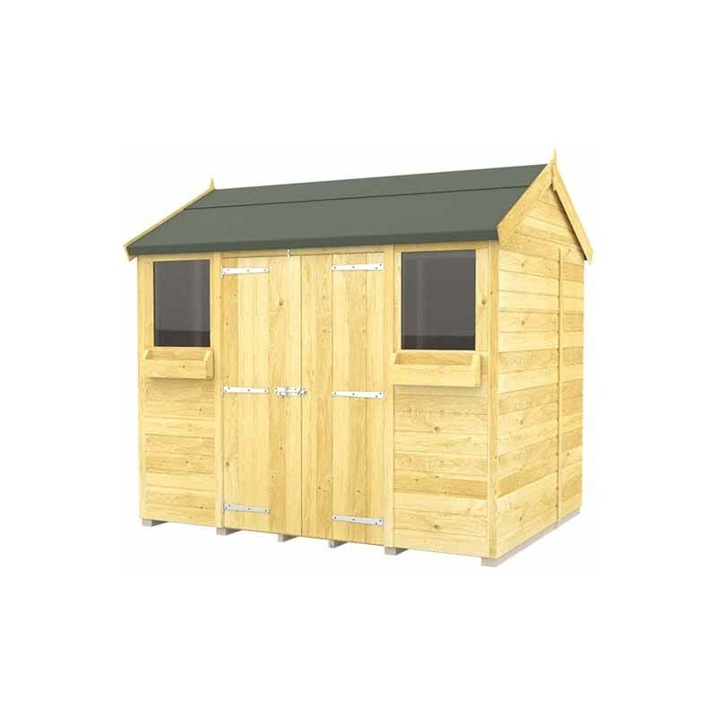 8 x 8 Feet Apex Summer Shed - Wood - L243 x W231 x H217 cm