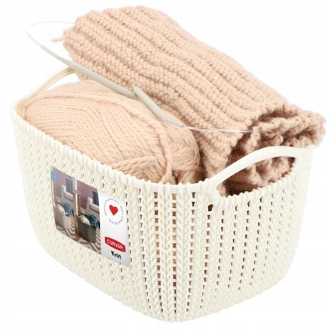 8L Curver Knit rechteckiger Korb, creme
