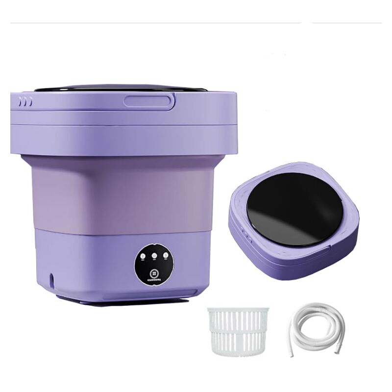 8L Machine a laver portable, Mini machine à laver, jusqu'à 1,7 kg, lave-linge de voyage, de camping, Pour Sous