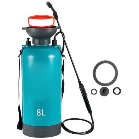 8L Pulvérisateur pneumatique monté sur l'épaule, 2 modes de pulvérisation, buse réglable avec lance rotative/avec base Bleu