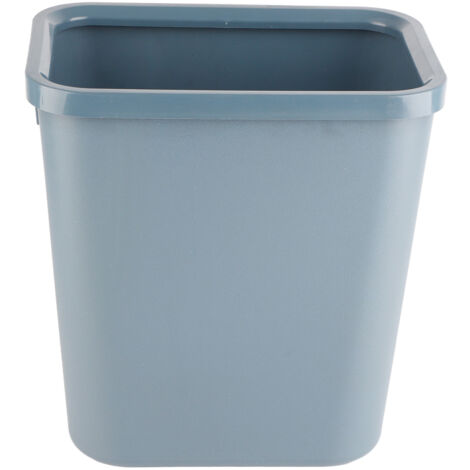 8L Rectangle Waste Bin Thicken Plastic Open Top Trash Can for Kitchen Bathroom Hotel Office Grey