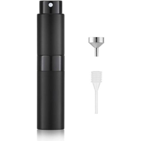 8ml Vaporisateur Vide de Sac Rechargeable, Atomiseur Parfum, Recharge Spray Flacon de Parfum, Pulverisateur Voyage (Noir)