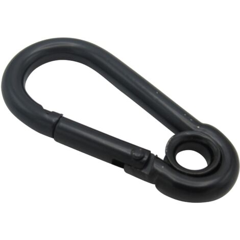 8MM Black Carbine Hook With Eye - Plated Snap Hook Theatre