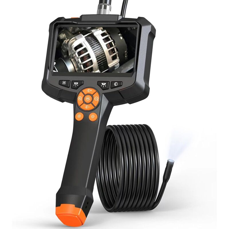 8mm Caméra Endoscopique, Caméra d'inspection 4.3 ips Screen 1080P hd Caméra d'endoscopie, Endoscope Camera, IP67 étanche(10m)