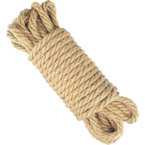 8MM Corde de Jute Corde Chanvre Solide,Ficelle pour Les Applications de Décoration Bricolage et de Jardinage(10 Mètres)