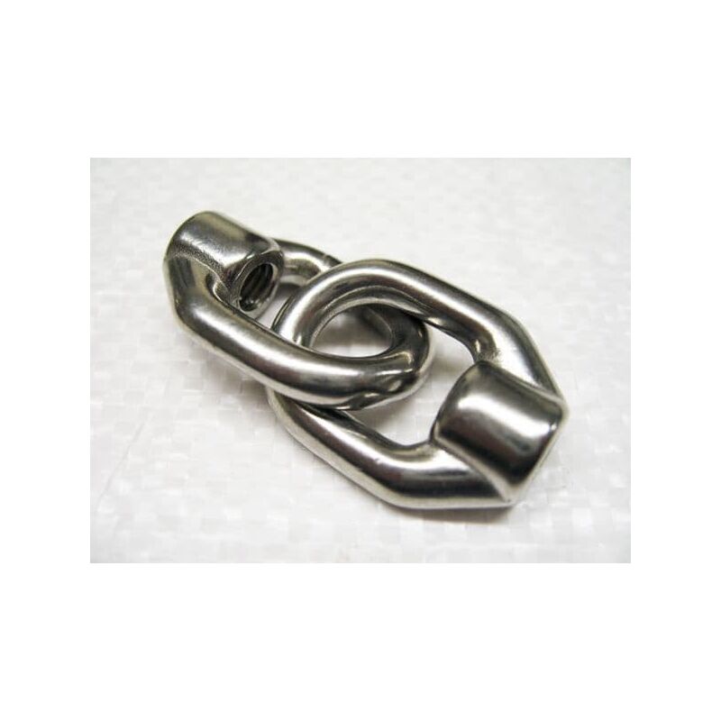 Securefix Direct - 8MM Double Guardrail Eye Nut Open Ended Internal Thread Stainless Steel - Guardwire Elongated