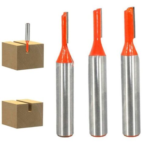 8mm Fraise Droite Defonceuse, 3 pièces Fraises à Défoncer Carbure De Tungstène Mèche de Rout Droite à Simple Flûte Fraise à Bois-3mm/4mm/5mm