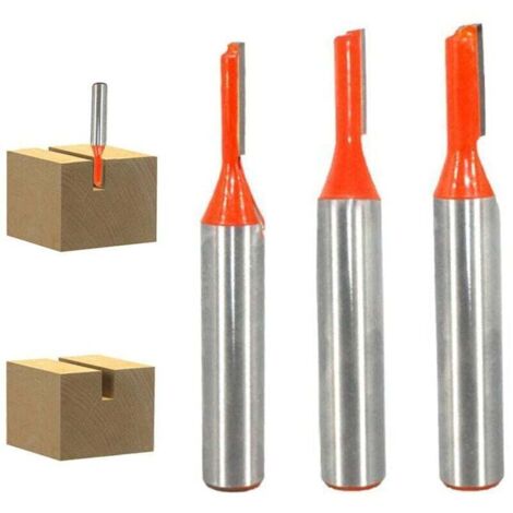 8mm Fraise Droite Defonceuse, 3 pièces Fraises à Défoncer Carbure De Tungstène Mèche de Routeur Droite à Simple Flûte Fraise à Bois-3mm/4mm/5mm