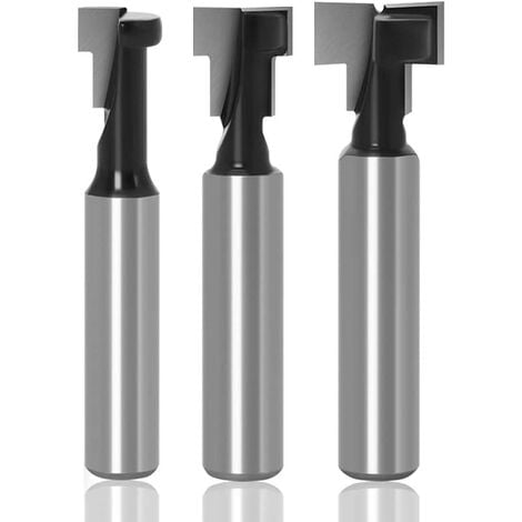 8mm Fraise en Rainure en T, Lame Bit de Routeur Queue de Fraise avec Lame Fraises à Bois Fraises à Défoncer en T Routeur à Rainure en T Menuiserie T-Slot 5/16", 3/8" & 1/2"