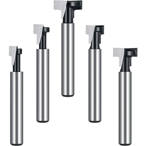 8mm Fraise en Rainure en T, Routeur à Rainure en T Forme Routeur Bits, 3Pcs (8/9.5/12.7mm) Queue de fraise avec Lame Fraises à Bois Pour Outils électriques Outil de Menuiserie