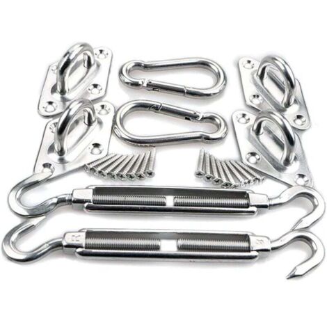 (8mm) Kit de montage de voile d'ombrage - Kit de montage de matériel en acier inoxydable 304 pour voiles d'ombrage, voiles d'ombrage triangulaires, voiles d'ombrage carrées