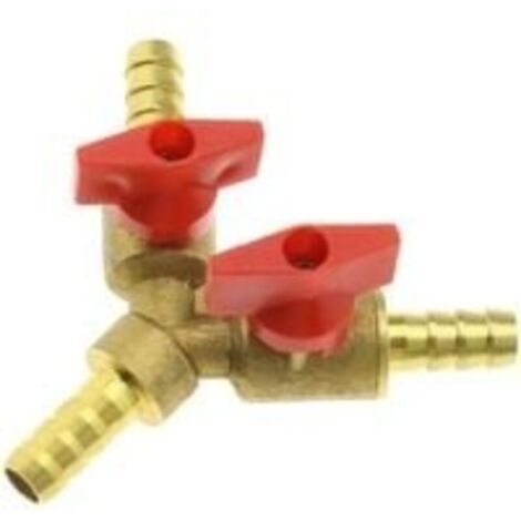 8mm Laiton Raccord de Tuyau Y-Type 3 Voies Joint de Tuyaux Connecteur Adaptateur Compatible pour Air Eau Gaz
