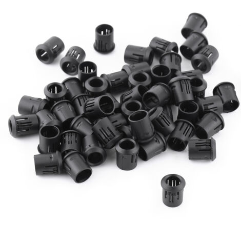 8mm LED-Diodenfassung, 50 Stück, aus schwarzem Nylon, mit Befestigungsclip.