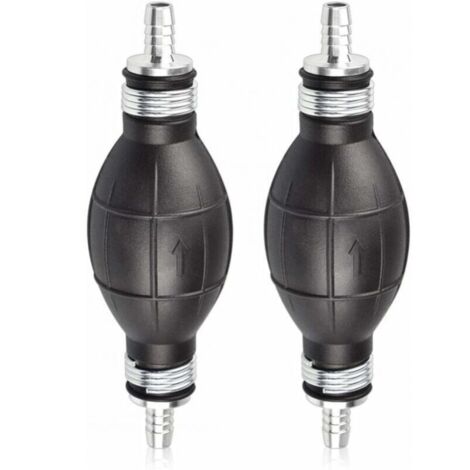 8mm Pompe à Main Essence en Caoutchouc - Poire d'Amorçage Carburant pour Voitures. Motos et Bateaux (Noir) - Pompe Manuelle de Transfert