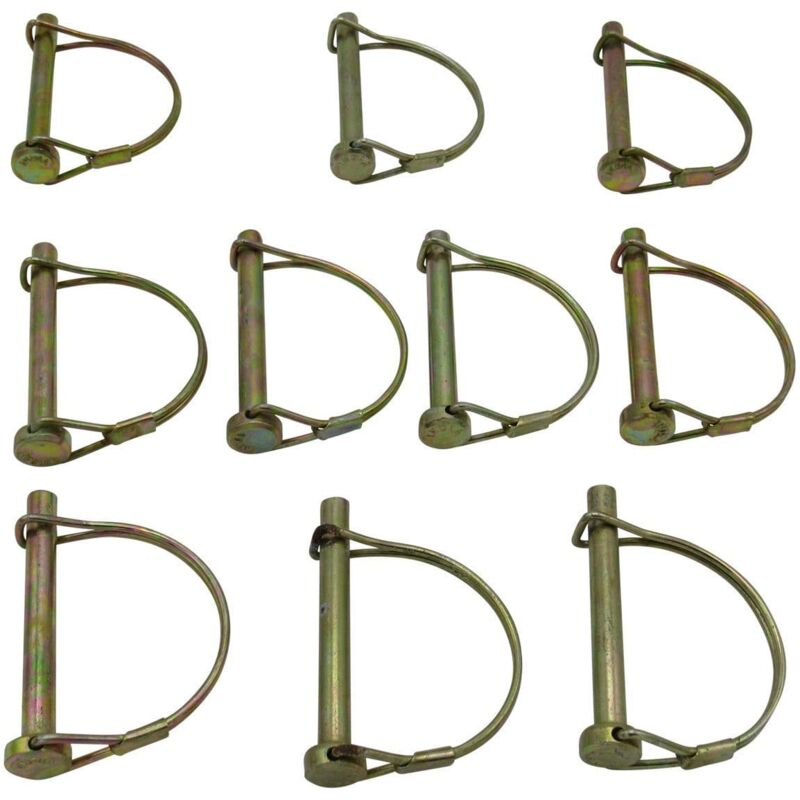 Securefix Direct - 8MM Shaft Locking Pins x10 (68MM Round Retaining Wire Lock Trailer Clips)