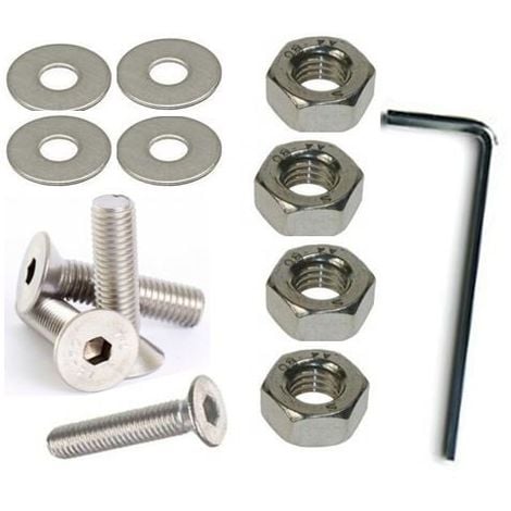 M4 x 8 mm fraisée boulons-Socket BOLT-Clé Allen Vis-A2 Acier Inoxydable