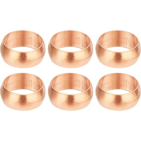 8mm Tube Embouts de Manchons Compression OD, 6Pcs Kit d'Assortiment Raccords à Virole en Cuivre pour Gaz d'Eau d'Air - 12mm