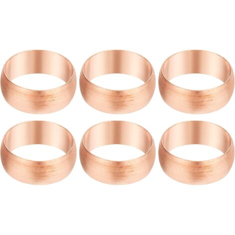 8mm Tube Embouts de Manchons Compression OD, 6Pcs Kit d'Assortiment Raccords à Virole en Cuivre pour Gaz d'Eau d'Air - 15mm