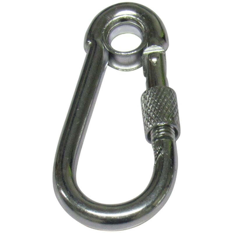 Securefix Direct - 9MM Zinc Plated Carbine Hook With Screw Nut And Eyelet - Marine Secure Gate Rope Karabina bzp