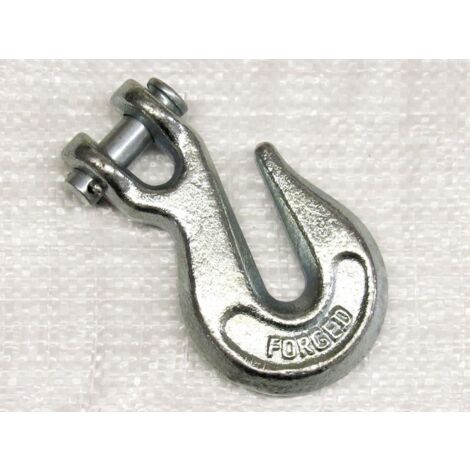 8MM Zinc Plated Clevis Grab Hook - Pull Chain 5/16" Forestry Recovery Shortner