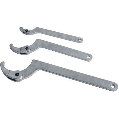 8pc Adjustable Hook & Pin Wrench Set, C Spanners For Suspension 35-120mm