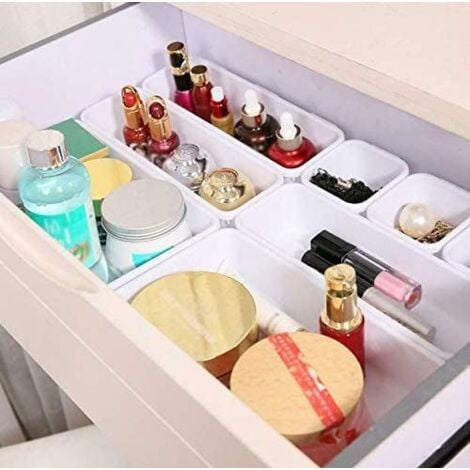 8pc White Drawer Organiser