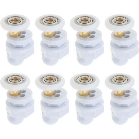 8pcs 23mm Bathroom Shower Door Rollers, Sliding Glass Door Pulleys, Ultra-Quiet Replacement Wheels, 23mm Diameter Wheels for Shower Door, Steam Room MUMU