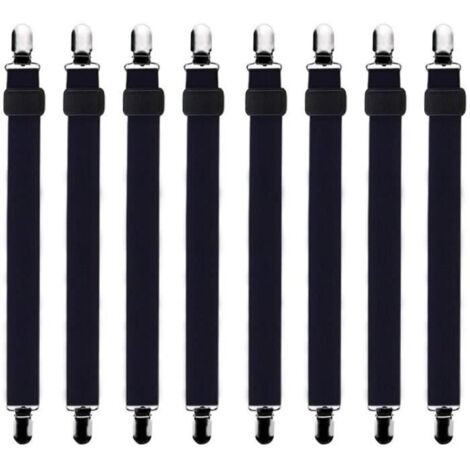 8Pcs (30cm à 120cm) Tendeur Drap Housse Lit Drap Réglable,Tendeurs de Maintien,Convient à Tous Lits et Matelas,Noir