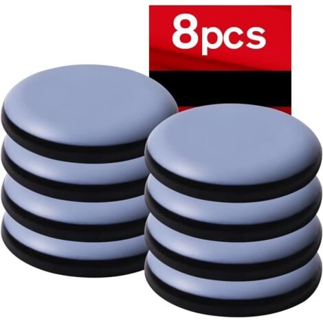 RNEMITERY 8pcs 50 mm (Rond) Patins en Teflon pour Meubles, Patins glisseurs pour Meubles - Planeur Patins pour Meubles en Téflon Auto-adhésif Patins de Meuble pour Chaise Canapé Bureau Table