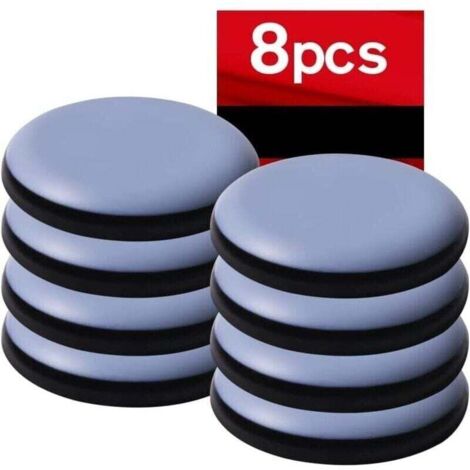 8pcs 50 mm (Rond) Patins en Teflon pour Meubles, Patins glisseurs pour Meubles - Planeur Patins pour Meubles en Tflon Auto-adhsif Patins de Meuble pour Chaise Canap Bureau Table