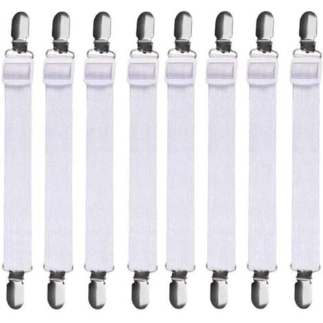 8Pcs (60cm à 200cm) Tendeur Drap Housse Lit Drap Réglable,Tendeurs de Maintien,Convient à Tous Lits et Matelas,Noir