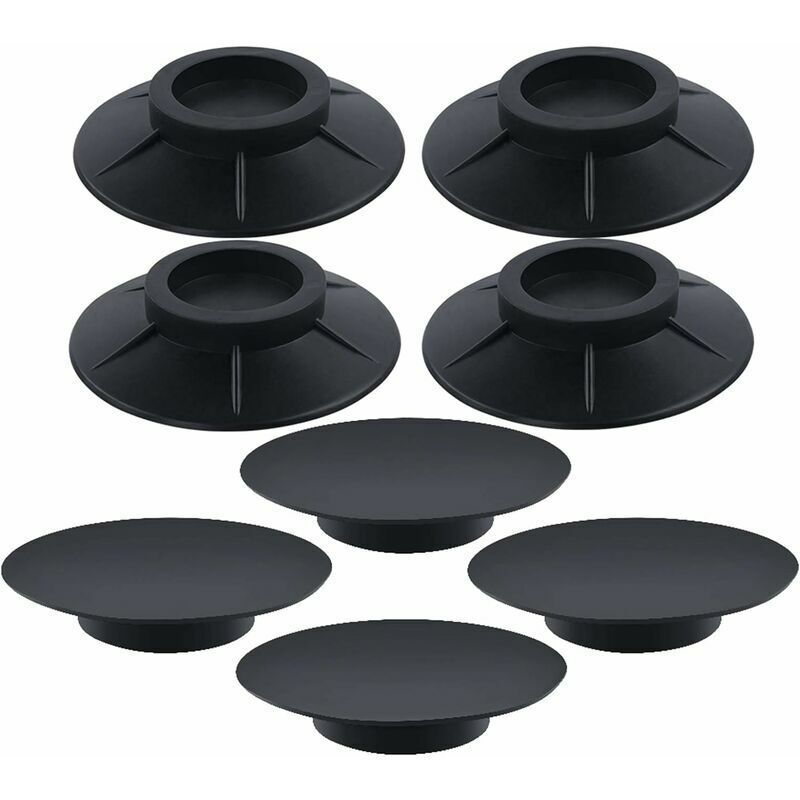 8Pcs Anti-Vibration Pads for Washing Machine, Dryer Rubber Drum Washing Machine Pads (10cm, Black)