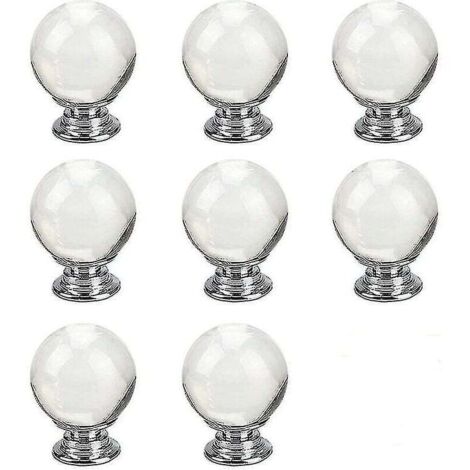 8pcs Ball Shaped Crystal Clear Glass Drawer Knobs For Kitchen Furniture Door Gift