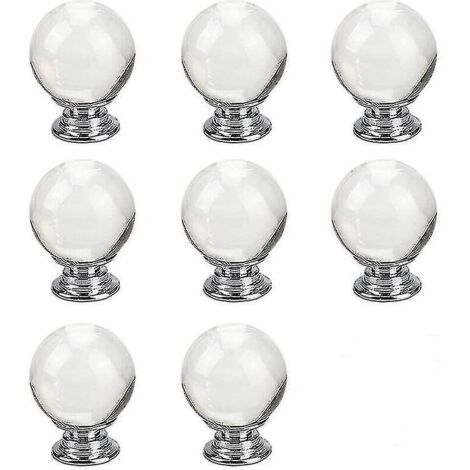 8pcs Ball Shaped Crystal Clear Glass Drawer Knobs For Kitchen Furniture Door Gift