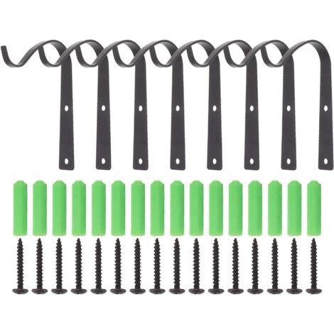 8Pcs Black Plants Hanging Wall Hook S Shape Wall Mount Plants Pot Hanging Bracket for Flower Basket