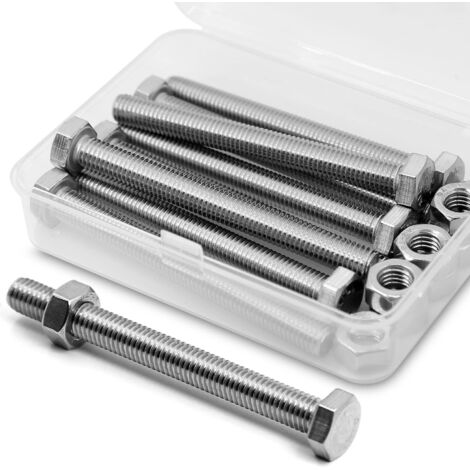8pcs boulon, m8 x 80mm, acier inoxydable 304, tête hexagonale, vis, assemblage mécanique