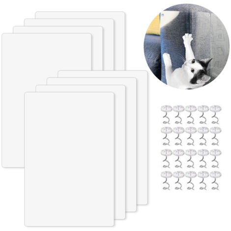 8pcs Cat Scratch Furniture Protector Pad Pet Couch Protector Cat Dog Claw Guards with 20pcs Pins