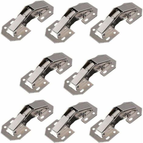 8Pcs Charnières Porte Placard, Charniere Porte Cuisine, 90°Charniere Meuble,Charnière Invisible, Faites Correspondre la vis , Convient aux portes D'armoires,Portes d'armoires de Bureau