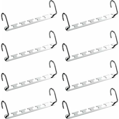 8Pcs Cintre Multiple Porte-Manteaux, Porte Cintres Gain de Place pour Dressing, Organisateur de Cintre Magique en Métal, Rangement de Chemises,Vestes,Vêtements dans Penderie,Placard,Armoire