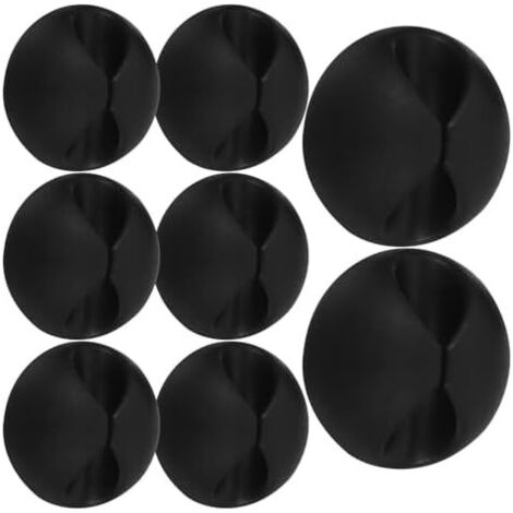 8pcs Clips de Fixation Murale Noirs pour Gestion des Câbles USB et Chargeurs, Support Câble Bureau Adhésif Multifonctionnel en Tpr Maison Voiture -