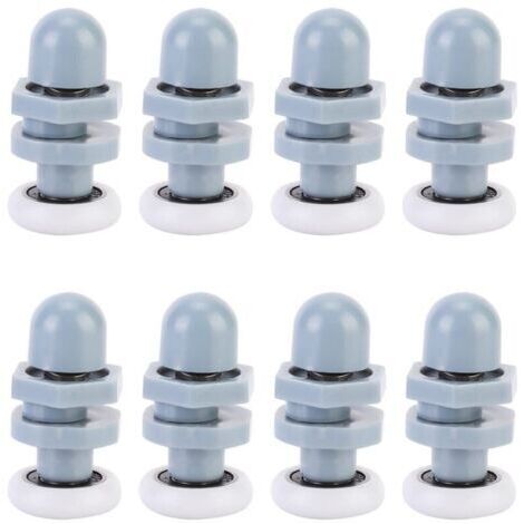 8pcs Coureurs De Porte Douche En Plastique Durable Coulissant Piste Roulement Salle Bains Verre Pour PièCes Rechange(20mm)