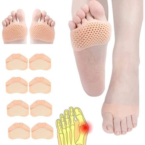 8pcs Coussinet Plantaire Gel Coussin Gel Pieds,coussinet d\'avant-pied,Métatarsien Coussinets,Soulager la Douleur Plantaire pour homm