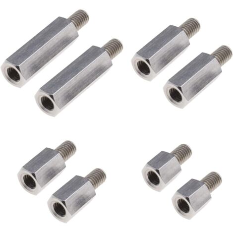 8pcs Entretoises Hexagonales à Tête Simple Filetage Mâle à Femelle 10mm 15mm 20mm 30mm M6xM6 pour PCB Attaches Accessoires de Matériel