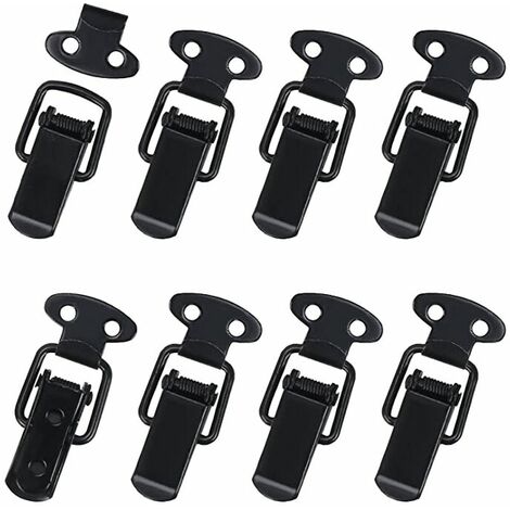 8Pcs Fermeture à Levier Fermeture à Ressort Loquet à Bascule en Métal Noir