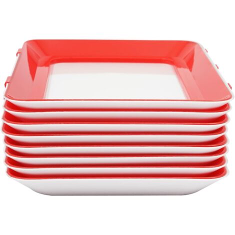 8PCS Fresh Storage Tray, Vacuum Food Preservation Tray Fridge Preservation Tray with Elastic Lid, Stackable Food Storage Container for Vegetable Fruit Meat Fish