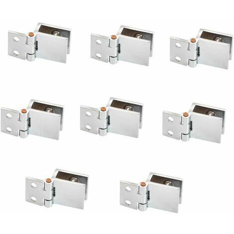 8pcs Glass Door Hinges 5mm 8mm Adjustable Single Clamp Cabinet Hinges Glass Door Hinges Wall Mounted