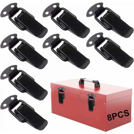 8Pcs Hasp Latch Lock Stainless Steel Tension Lock Cash Box Lever Lock Toggle Latch Toggle Latch for Case Box Drawer Cabinet Chest Tools